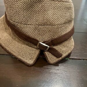 C.C Exclusives Chocolate Brown Hat Cotton Trim Detail